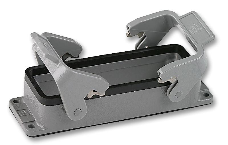 HARTING 0930 024 0301 Heavy Duty Connector Base, Low Profile, Han B Series, Bulkhead Mount, 24B, Han 24B Hoods & Inserts