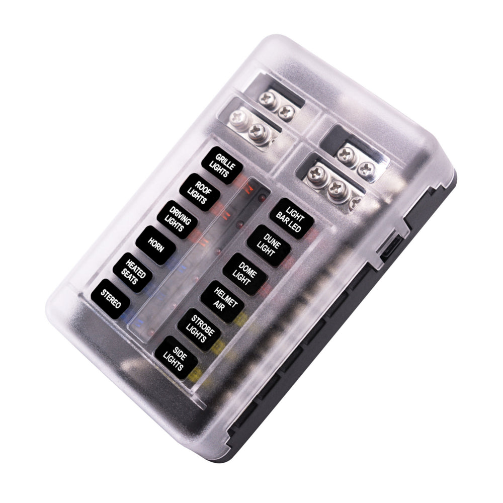 1 In 12 Out Way Car Fuse Box Power Plug Type Fuse Box Seat With LED Indicator