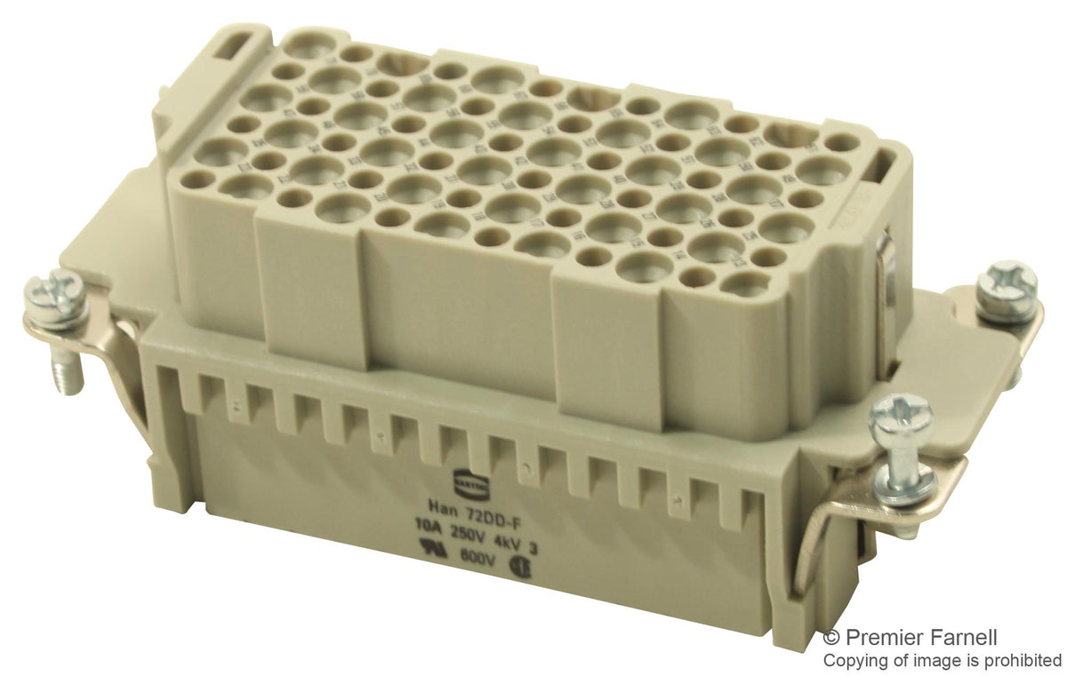 HARTING 09160723101 RECTANGULAR INSERT, SOCKET, 16B, 72 POSITION