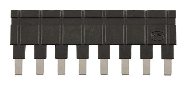 HARTING 09330009858 Jumper (Busbar), Black, Jumper, Harting Han ES Series Size 6B-24B Rectangular Connectors, 8 Ways