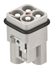 Harting 09120033051 Heavy Duty Connector Han Q Insert 3+PE Contacts 3A Plug Crimp Pin - Not Supplied