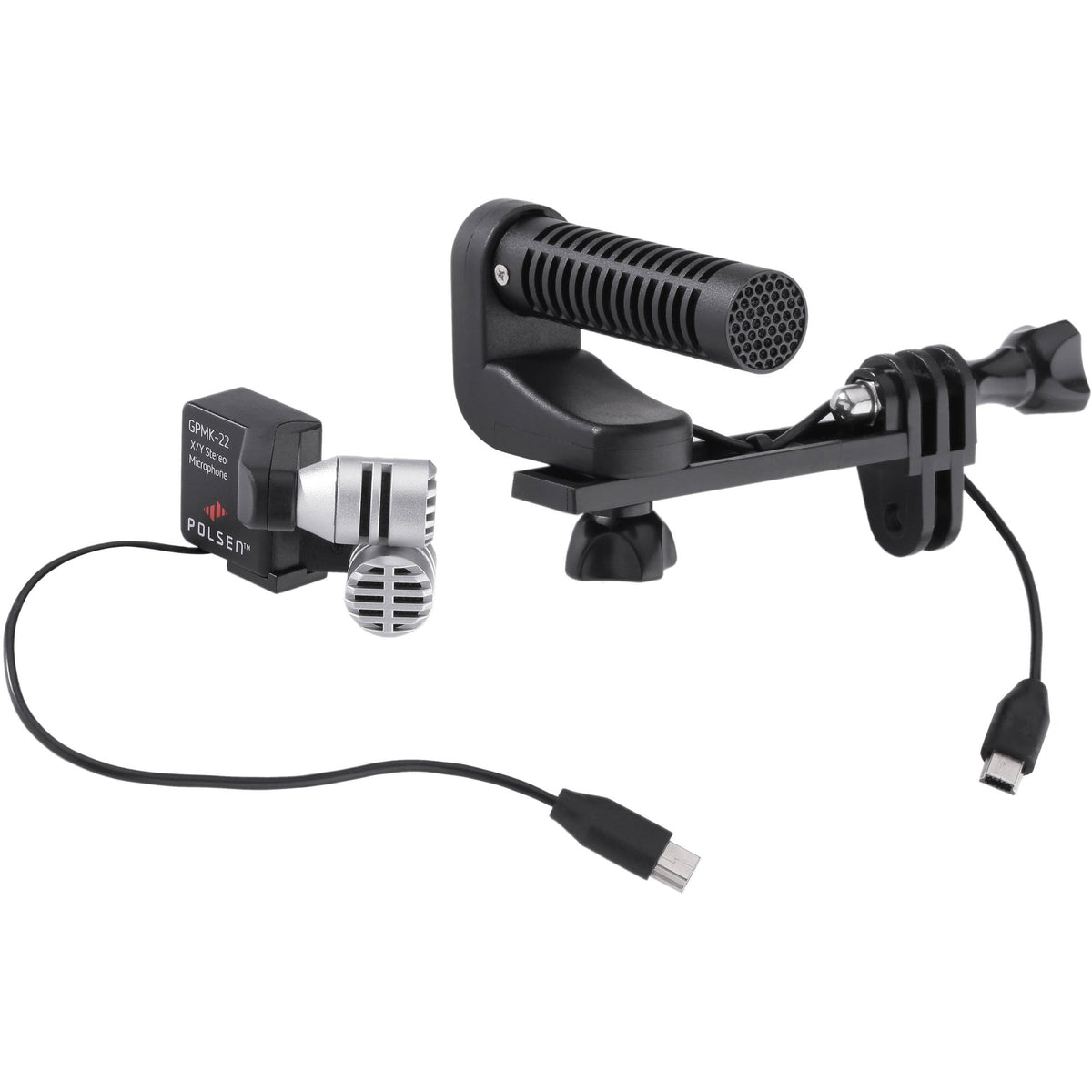 Polsen GPMK-22 GoPro Production Microphone Kit with Quick-Release Frame & Memory Card