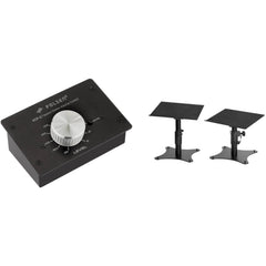Polsen Passive Volume Controller and Adjustable Desktop Monitor Stands Kit
