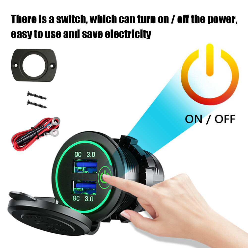 #A P19-S Dual QC 3.0 USB Chargers Socket Quick Charge USB Outlet Power Adapters
