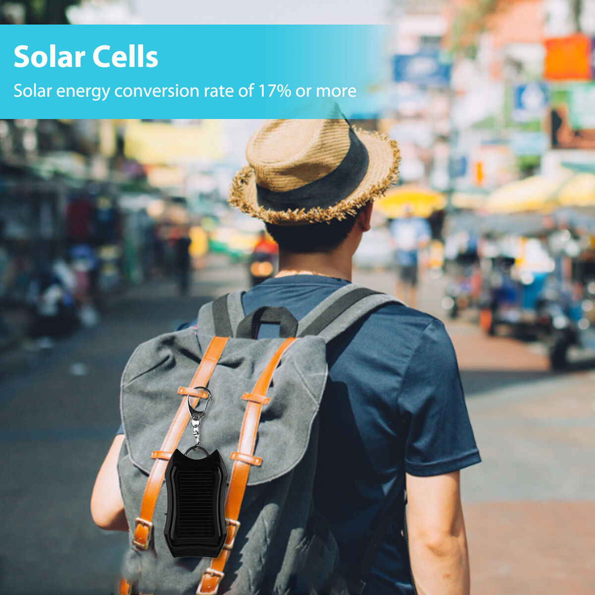 #A Power Bank - Travel-Friendly Universal Charging Solar Power Bank with Keychai