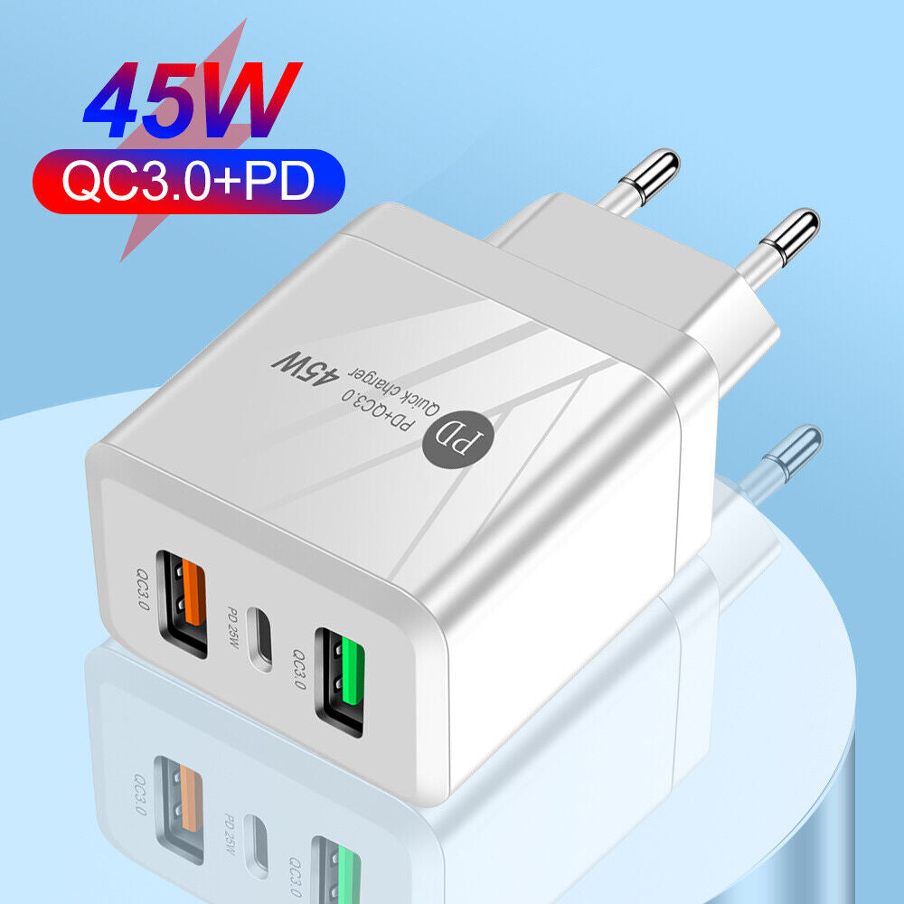 #A PD 25W + Dual QC3.0 Mobile Phone Wall Charging Chargers for Phone 13 Pro Xiao