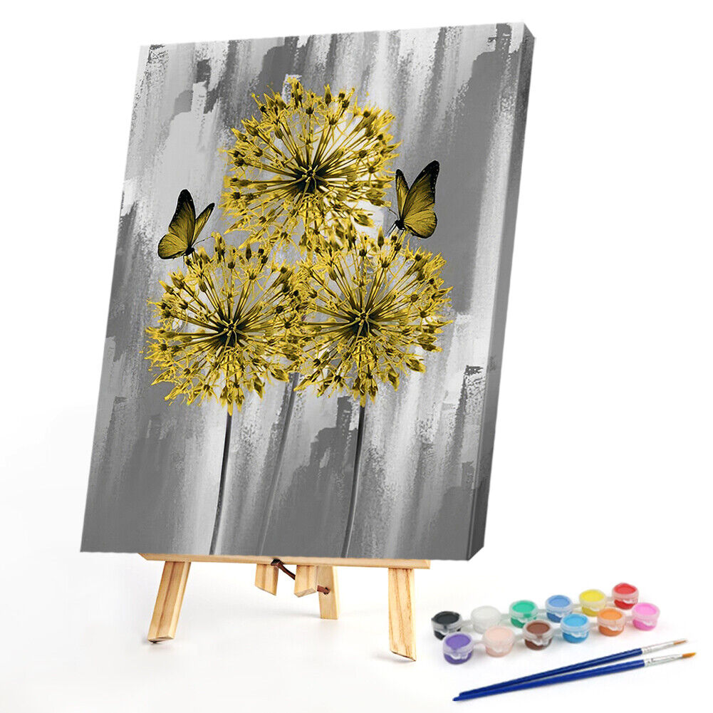 Yellow Dandelions Paint By Numbers Kit DIY Frameless Art Picture On Canvas