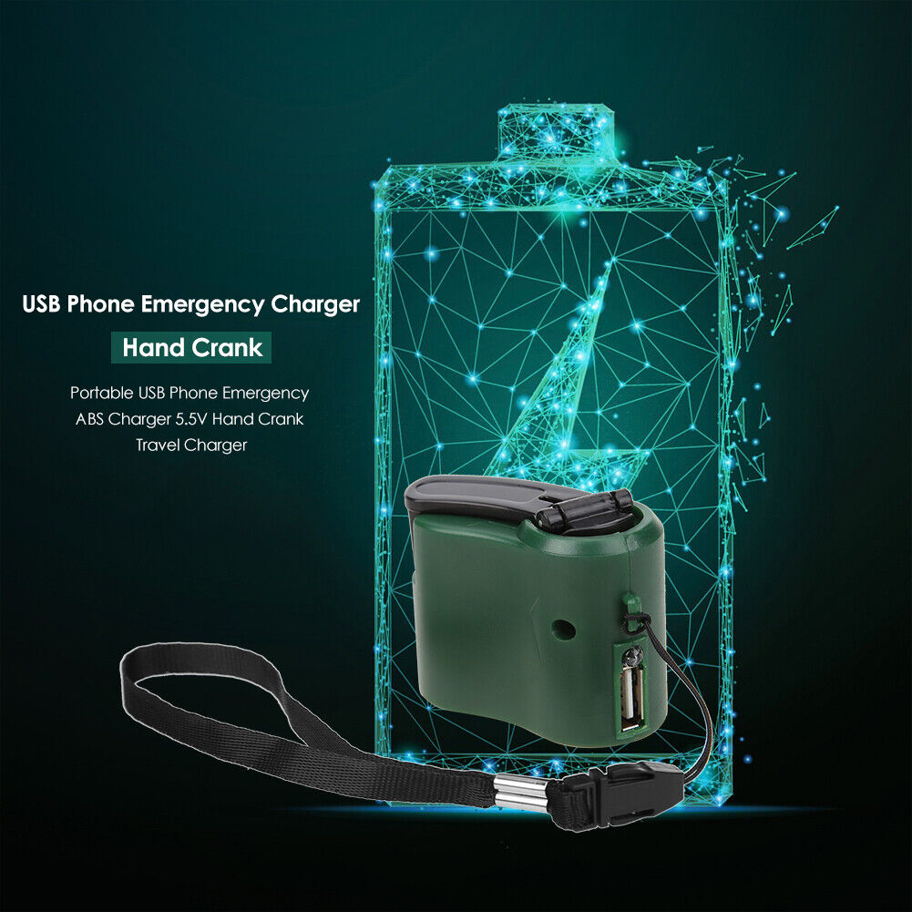 #A USB Emergency Charger Hand Crank Power Generator Outdoor Travel Survival Tool