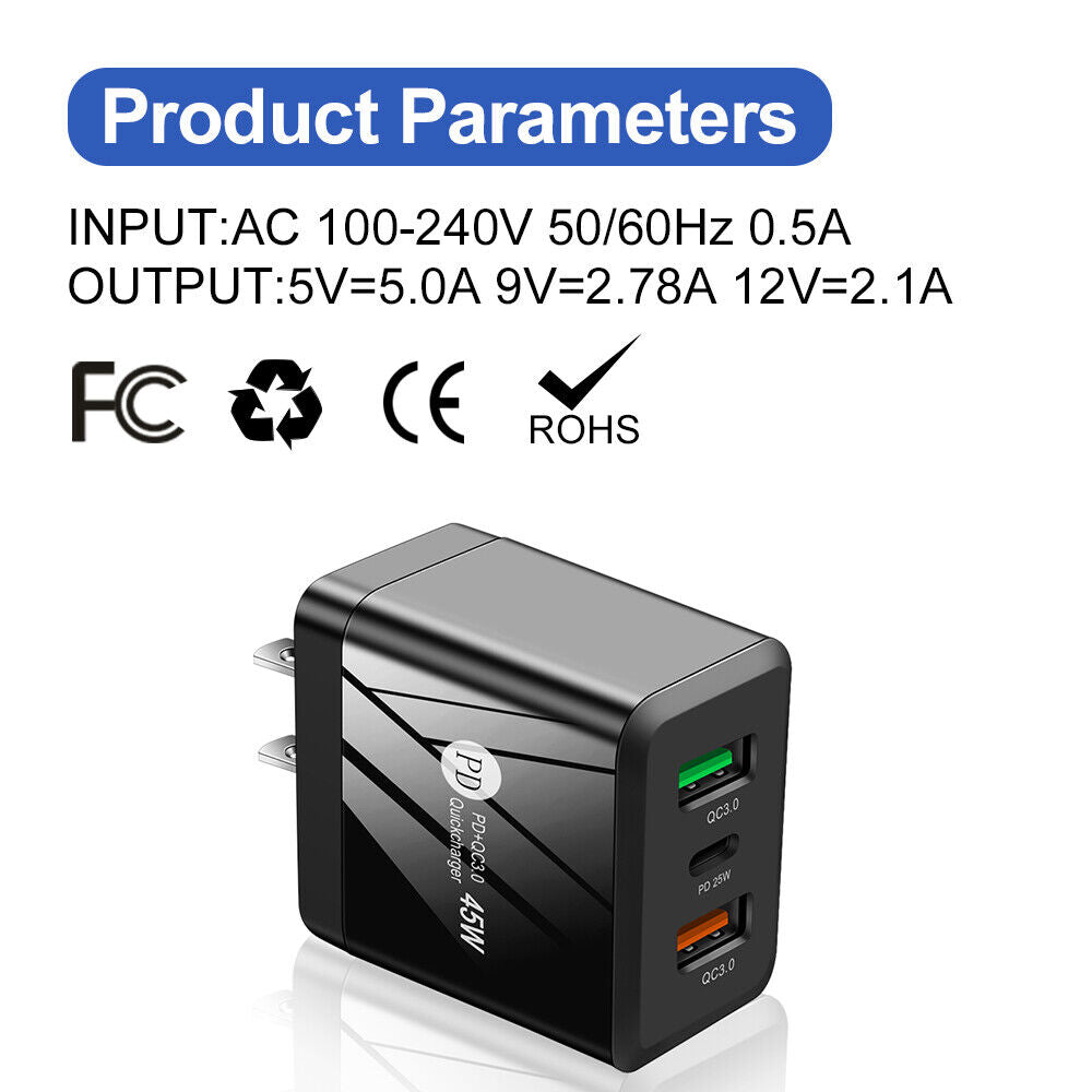 #A PD 25W + Dual QC3.0 Travel Office Fast Charging Adapter for Phone 13 Pro Xiao