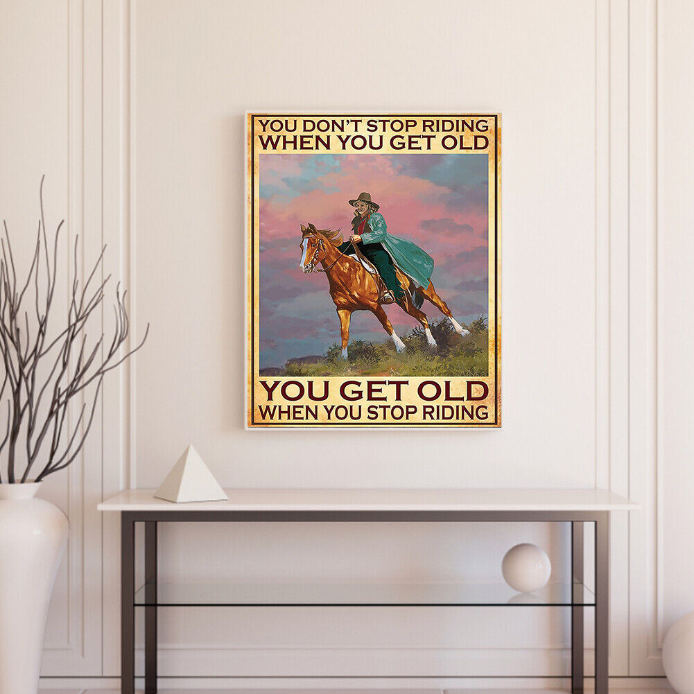 #A Retro Riding Girl Poster Oil Paint By Numbers Kit DIY Acrylic Wall Art Pict