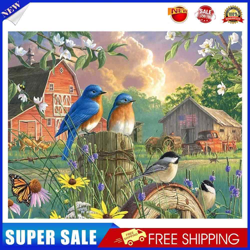 #A Railing Bird Oil Paint By Numbers Kit DIY Acrylic Painting on Canvas Frameles
