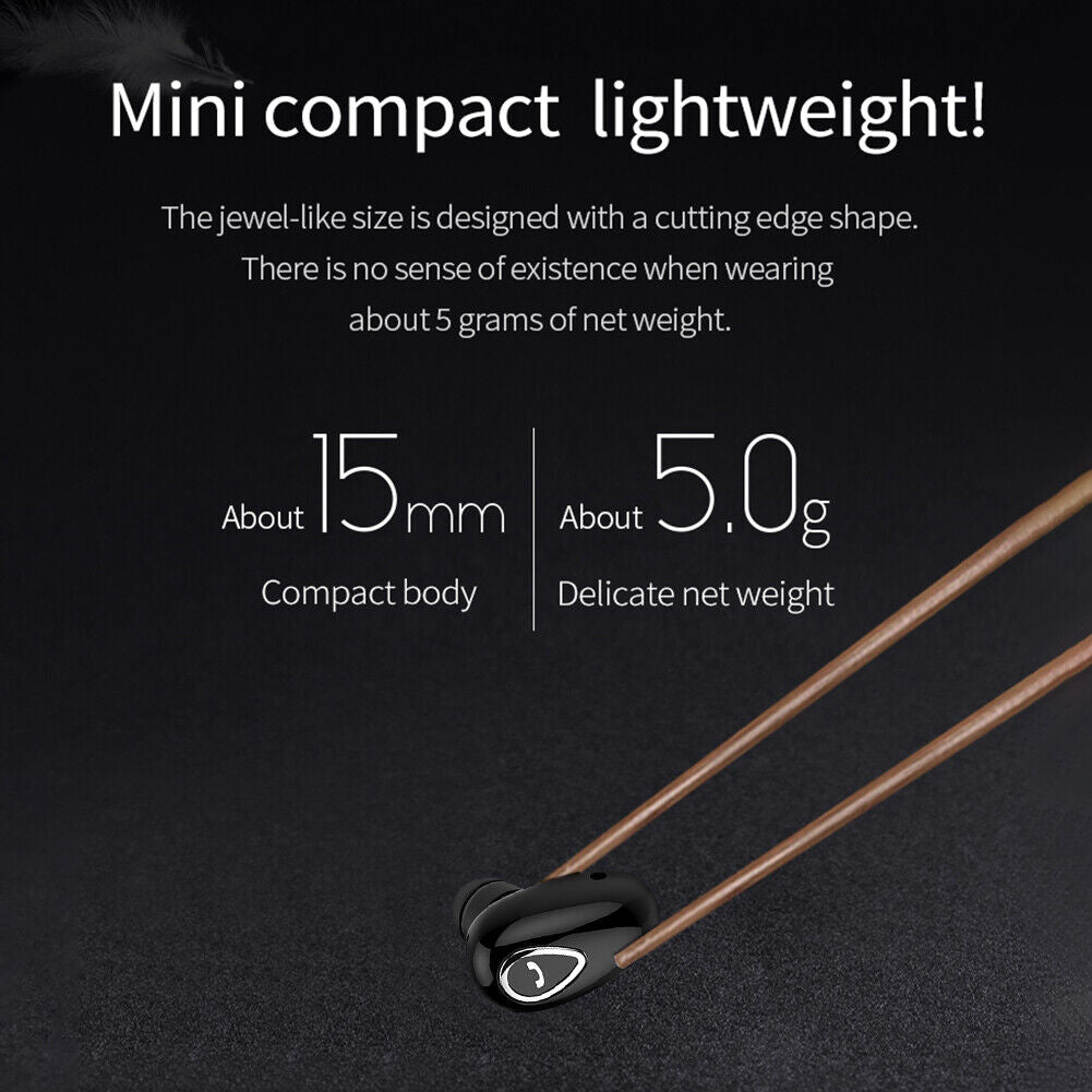 YX01 Mini Bluetooth Headset Hands Free Wireless Single Ear Earbud w/ Microphone