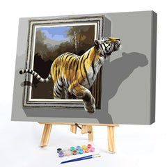 #A Tiger Oil Paint By Numbers Kit DIY Acrylic Painting on Canvas Drawing Pictu