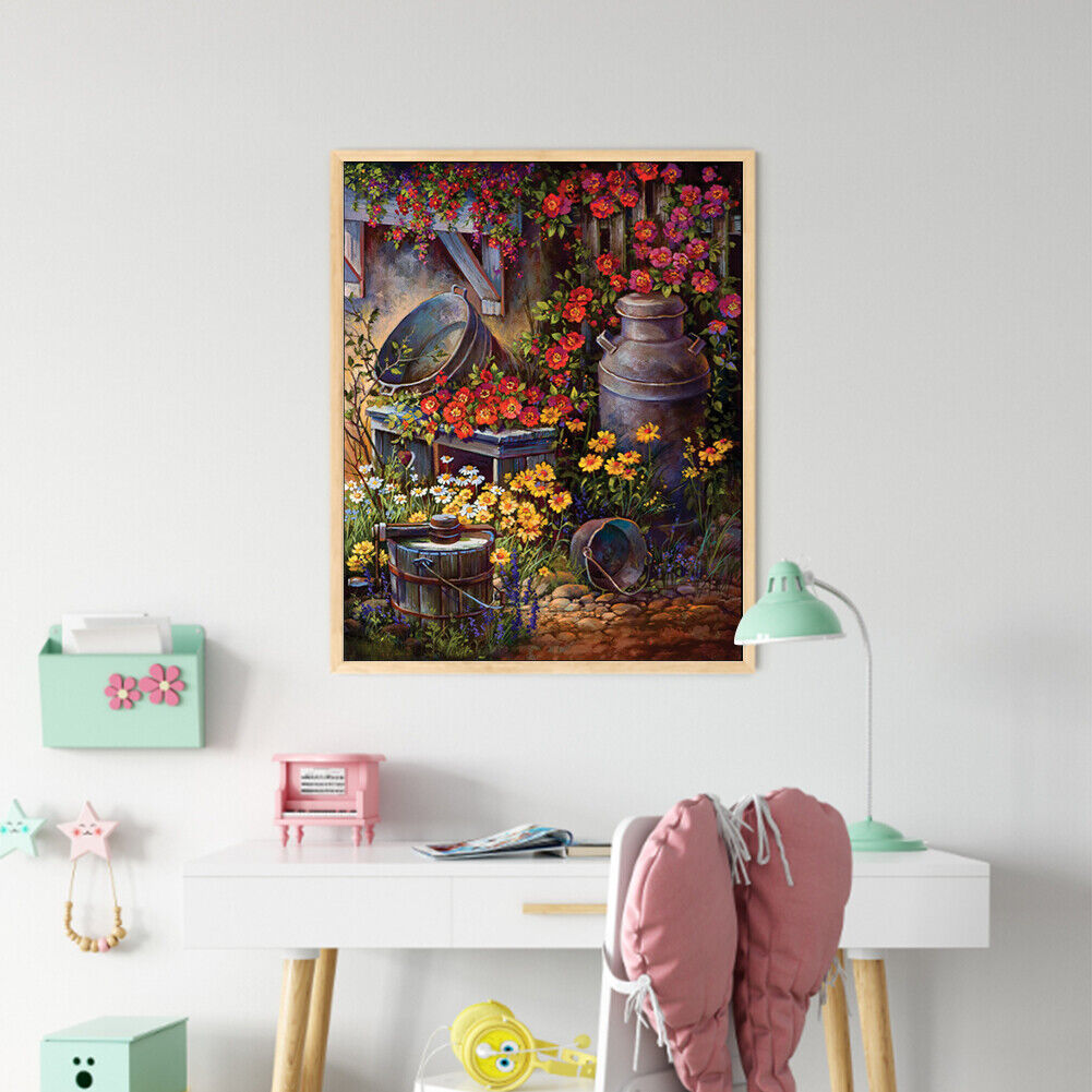 Yard Corner Oil Paint By Numbers DIY Acrylic Painting on Canvas Wall Art Pict