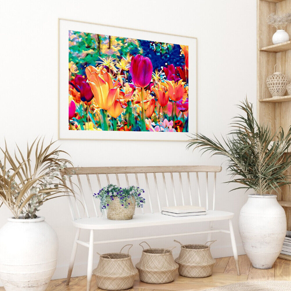 #A Colorful Flower Oil Paint By Number Kit DIY Acrylic Painting Home Decoratio