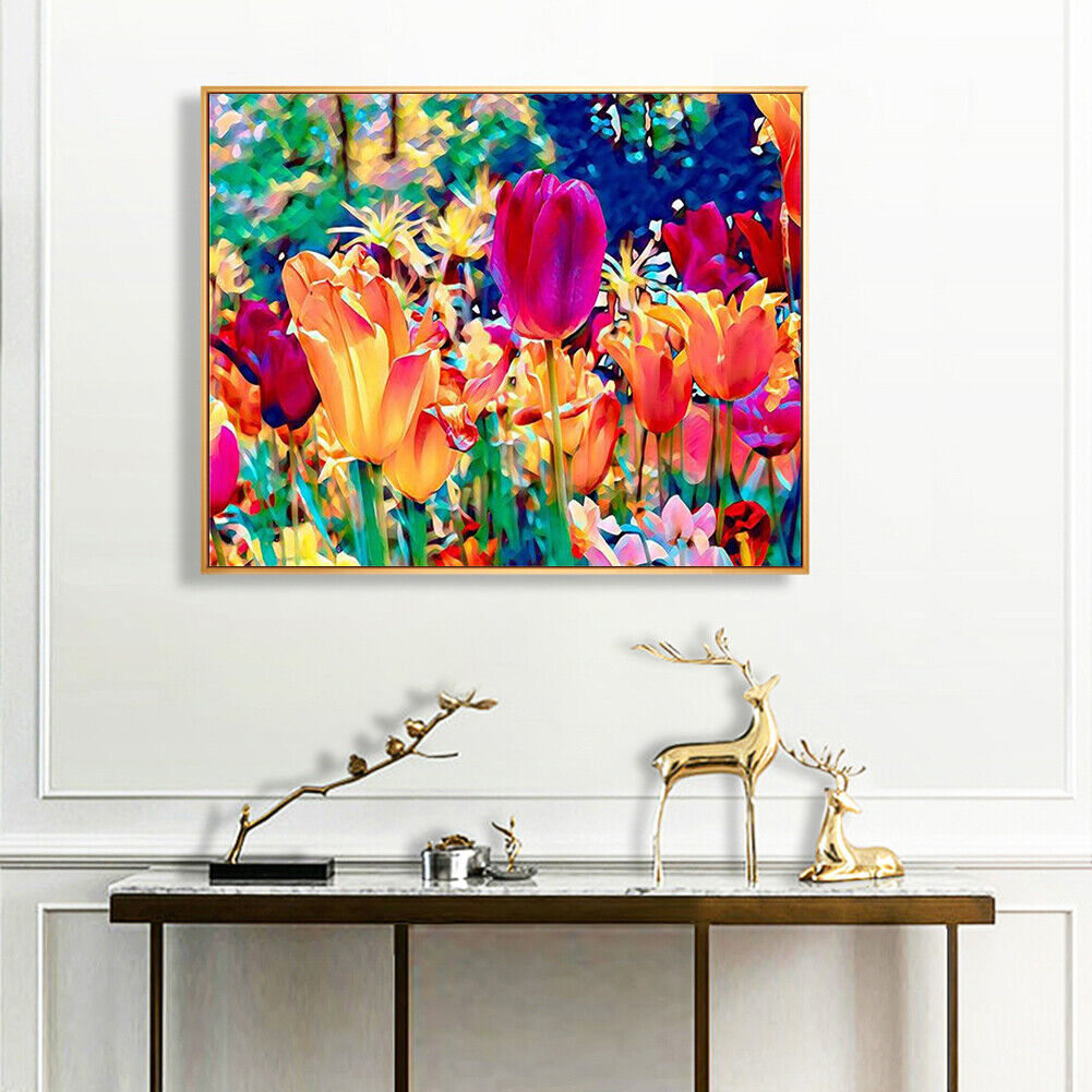 #A Colorful Flower Oil Paint By Number Kit DIY Acrylic Painting Home Decoratio