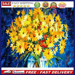 Yellow Flower Oil Paint By Numbers DIY Drawing Picture Kits Hand Painted Deco
