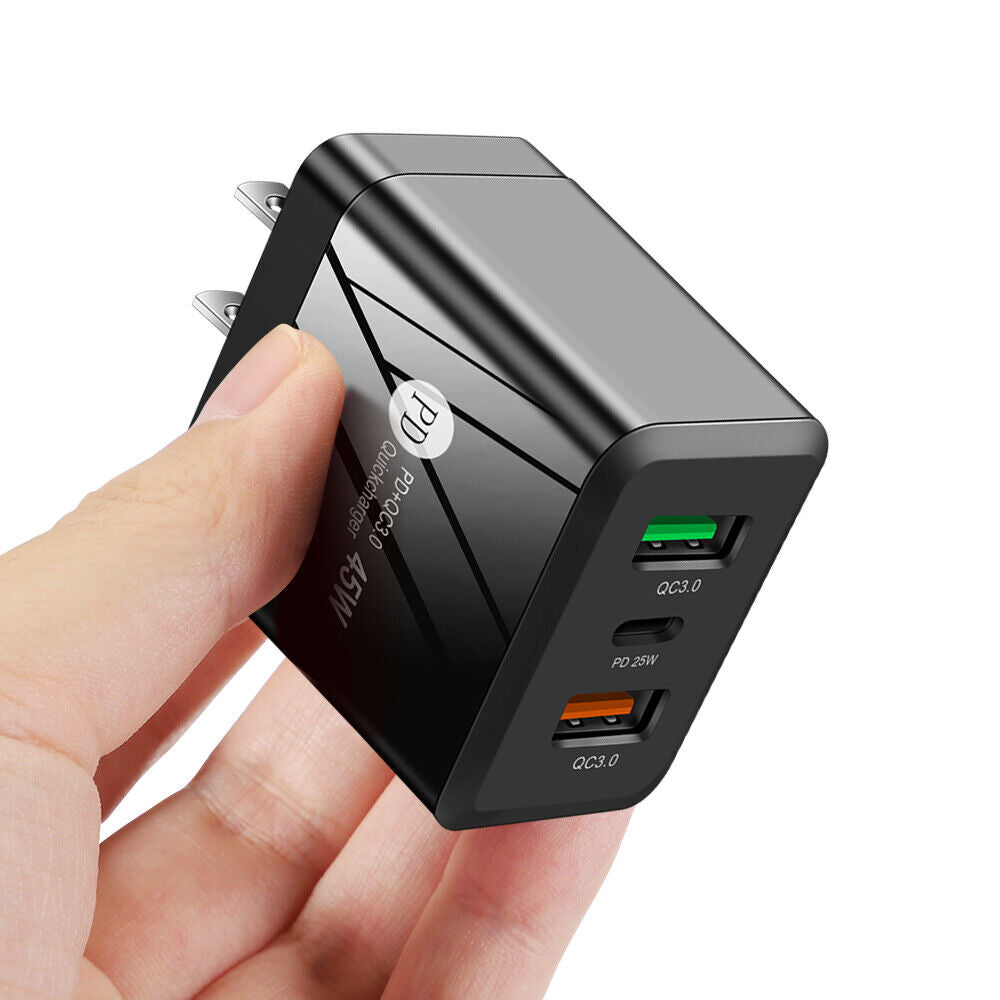 #A PD 25W + Dual QC3.0 Travel Office Fast Charging Adapter for Phone 13 Pro Xiao