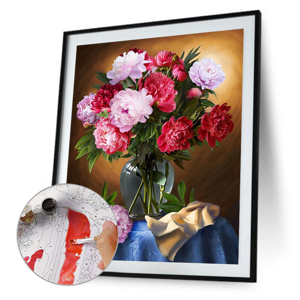 #A Flower Oil Paint By Numbers Kit DIY Acrylic Painting Wall Art Picture Craft S