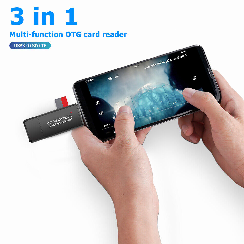 YC-432 Secure Digital TF Card Reader USB C to USB 3.0 OTG Adapter for PC Phone