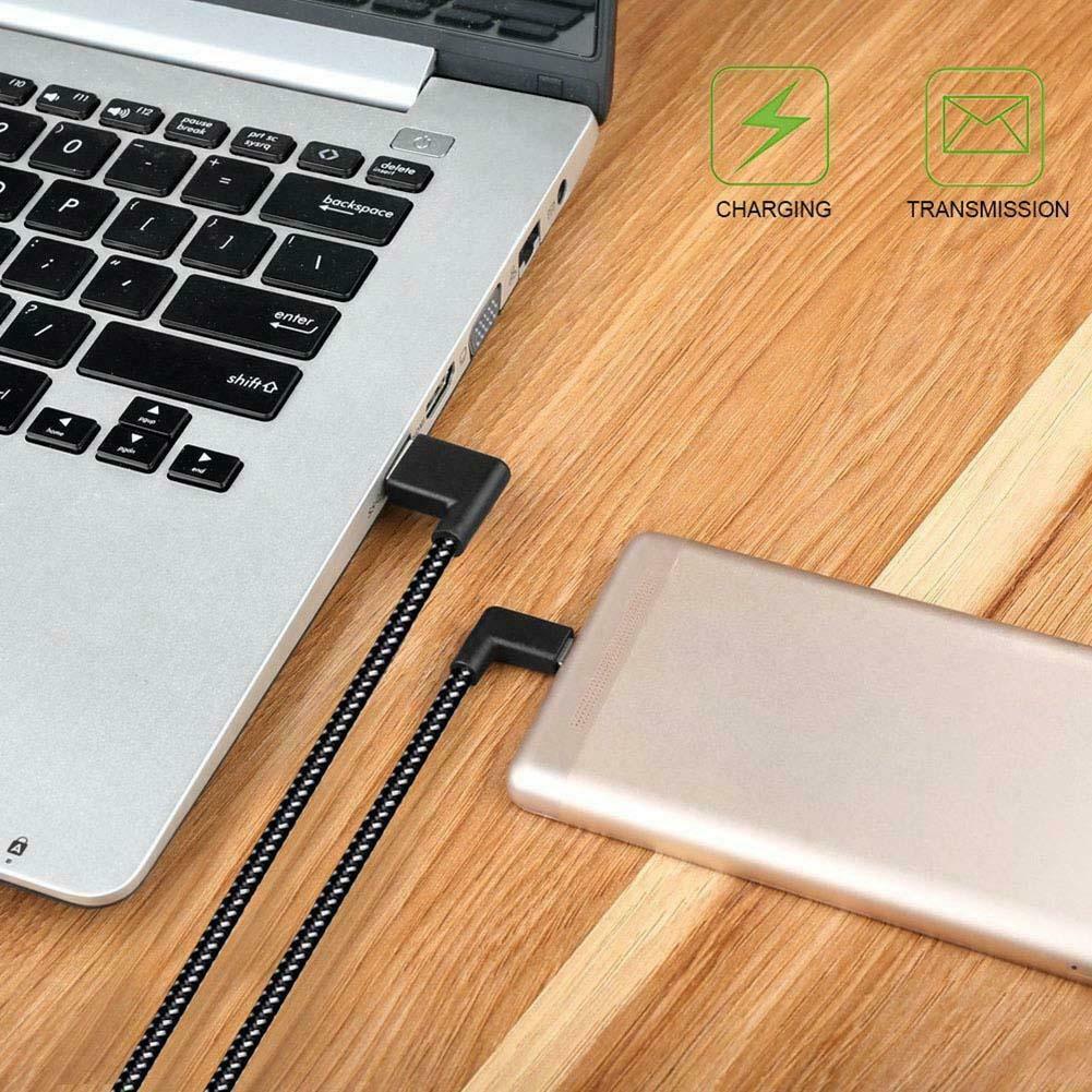 0.2m Nylon Braided 90 Degree Connector USB3.1 Type-C Charging Data Cable