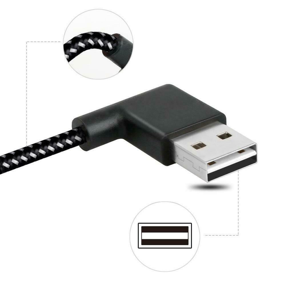 0.2m Nylon Braided 90 Degree Connector USB3.1 Type-C Charging Data Cable