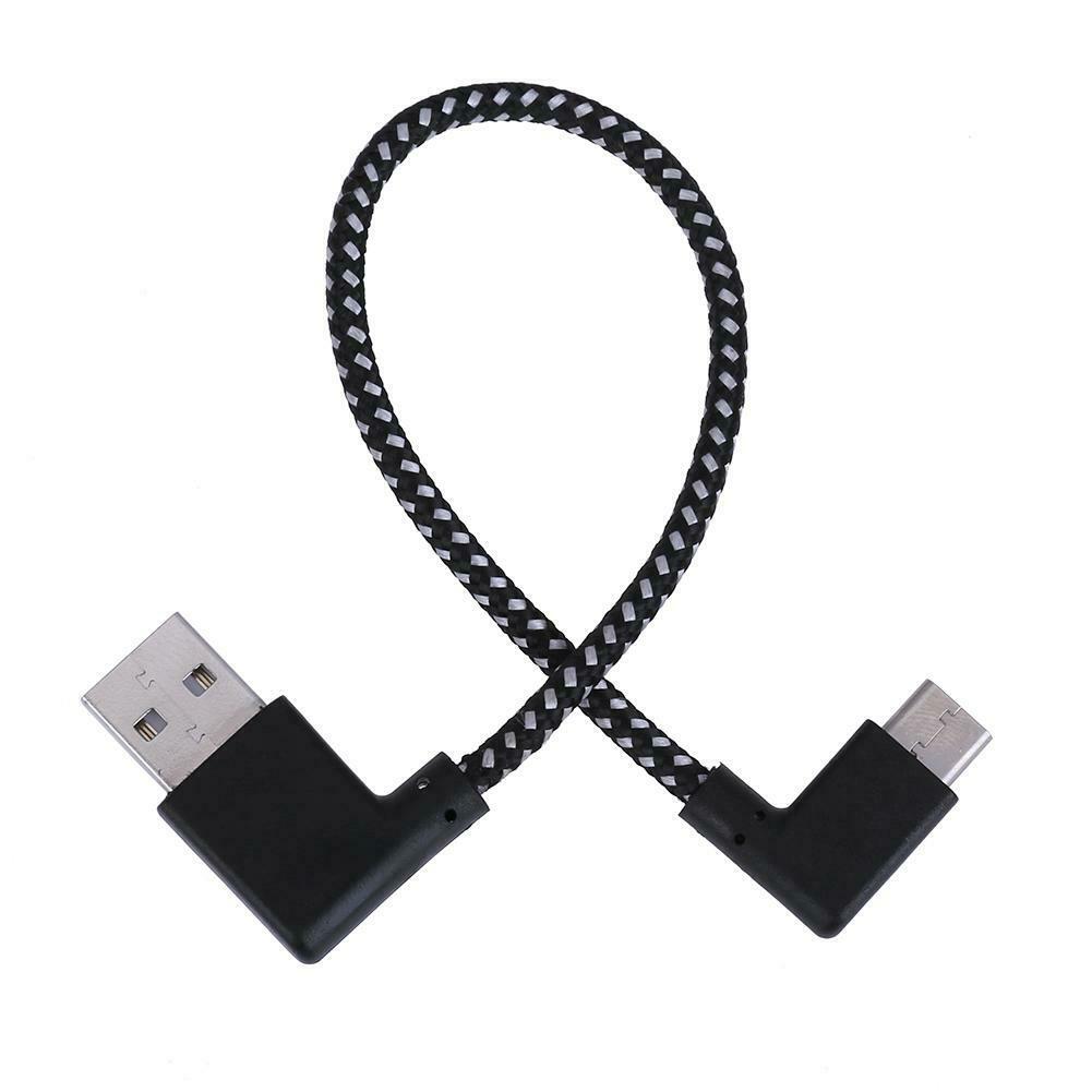 0.2m Nylon Braided 90 Degree Connector USB3.1 Type-C Charging Data Cable